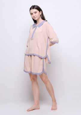 LUNA SHORT SET (LIGHT TAN BLUE) LUNA SHORT SET (LIGHT TAN BLUE)